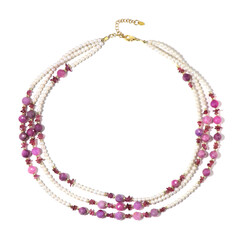 Collier en argent et Rubis du Mozambique (Riya)