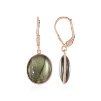Boucles d'oreilles en argent et Labradorite verte de Maniry (KM by Juwelo)