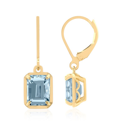 Boucles d'oreilles en argent et Topaze bleu ciel