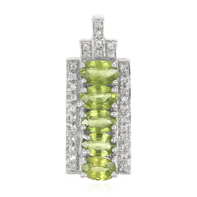 Pendentif en argent et Saphir vert AAA