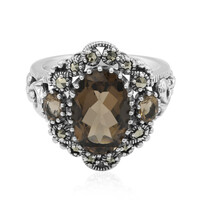 Bague en argent et Quartz fumé