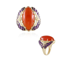 Bague en argent et Cornaline (Adela Silber)