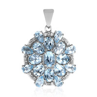 Pendentif en argent et Topaze bleu ciel