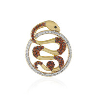 Pendentif en argent et Zircon champagne