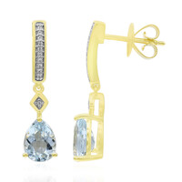 Boucles d'oreilles en or et Aigue-marine de Medina