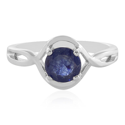 Bague en argent et Saphir bleu de Madagascar