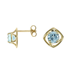 Boucles d'oreilles en or et Topaze bleu ciel