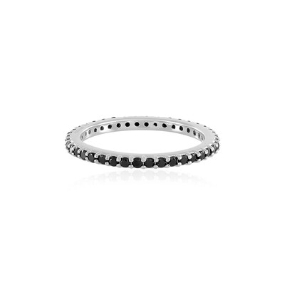 Bague en argent et Spinelle noir