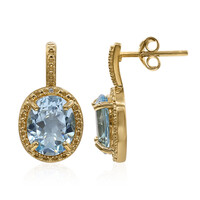 Boucles d'oreilles en argent et Topaze bleu ciel