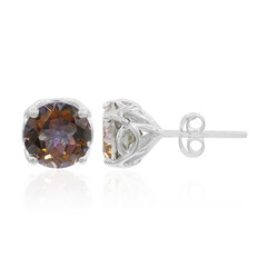Boucles d'oreilles en argent et Quartz champagne mystique