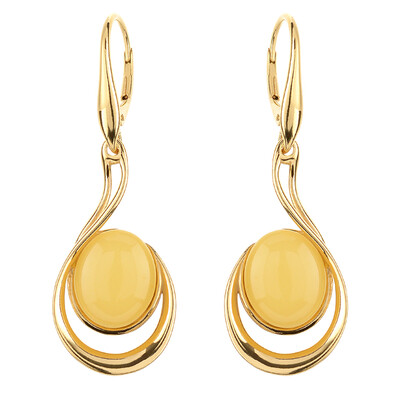 Boucles d'oreilles en argent et Ambre laiteux de la Baltique (dagen)
