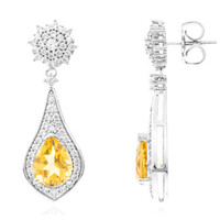 Boucles d'oreilles en argent et Citrine (Memories by Vincent)