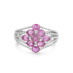 Bague en argent et Rubis du Mozambique