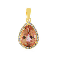 Pendentif en argent et Topaze mystique couleur pêche