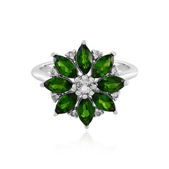 Bague en argent et Diopside de Russie