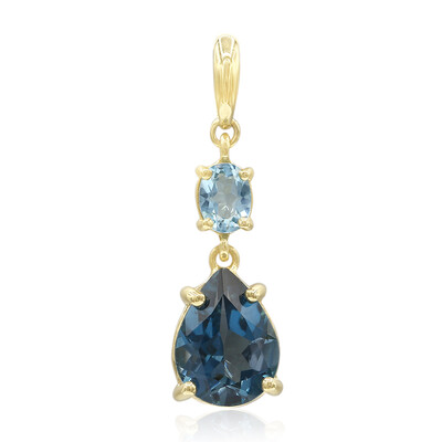 Pendentif en or et Topaze bleu de Londres