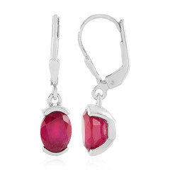 Boucles d'oreilles en argent et Rubis de Madagascar