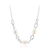 Collier en argent et Perle blanche de culture d'eau douce