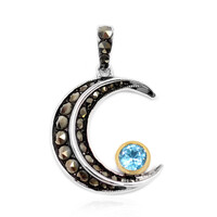 Pendentif en argent et Topaze bleu Suisse