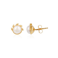 Boucles d'oreilles en argent et Perle d'eau douce de couleur crème