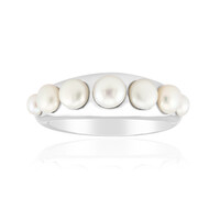 Bague en argent et Perle blanche de culture d'eau douce (Michelle Albala)