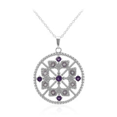 Collier en argent et Améthyste de Zambie