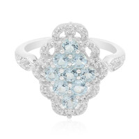 Bague en argent et Topaze bleu ciel