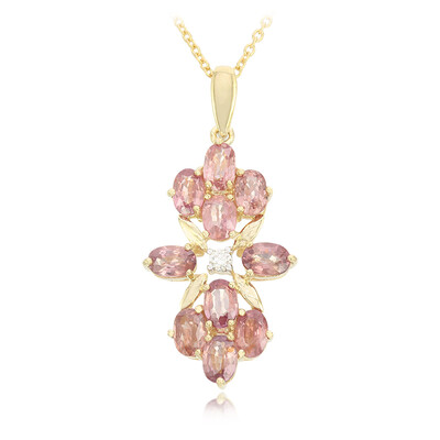 Collier en or et Saphir Padparadscha non chauffé (AMAYANI)
