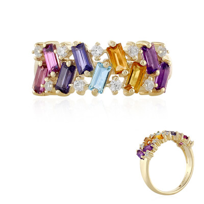 Bague en or et Améthyste de Zambie (Adela Gold)
