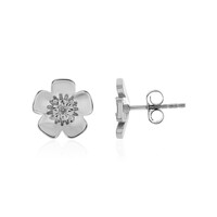 Boucles d'oreilles en argent et Diamant I4 (J)