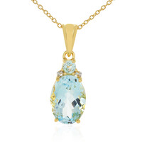 Collier en argent et Topaze bleu ciel