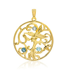 Pendentif en argent et Topaze bleu Suisse