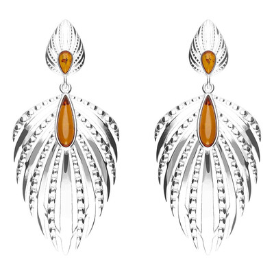 Boucles d'oreilles en argent et Ambre baltique (dagen)