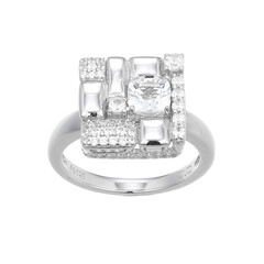 Bague en argent et Topaze blanche (Adela Silber)