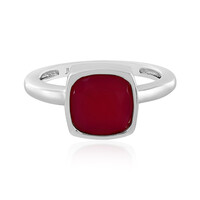 Bague en argent et Calcedoine framboise