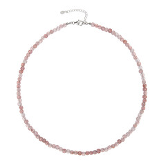 Collier en argent et Quartz Fraise