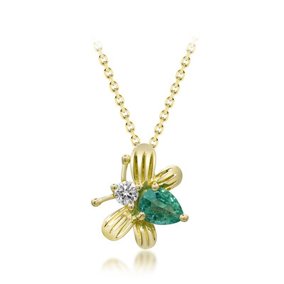 Collier en or et Emeraude de Zambie AAA (CIRARI)