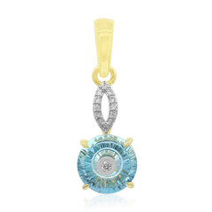 Pendentif en or et Topaze bleu Suisse (Glenn Lehrer)