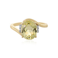 Bague en or et Kunzite jaune canari