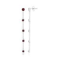 Boucles d'oreilles en argent et Grenat du Mozambique
