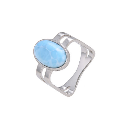 Bague en argent et Larimar