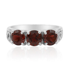 Bague en argent et Grenat du Mozambique