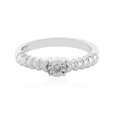 Bague en argent et Diamant PK (J)