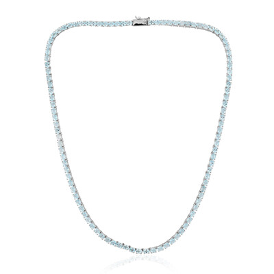 Collier en argent et Topaze bleu ciel
