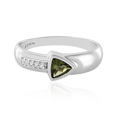 Bague en argent et Moldavite