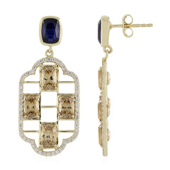 Boucles d'oreilles en or et Kyanite du Népal