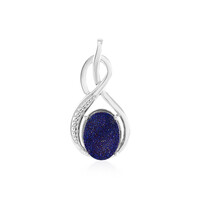 Pendentif en argent et Agate scintillante bleue