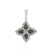 Pendentif en argent et Diamant champagne I4