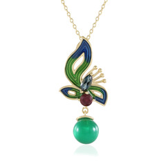 Collier en argent et Onyx vert (Adela Silber)
