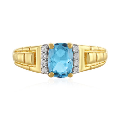 Bague en argent et Topaze bleu Suisse